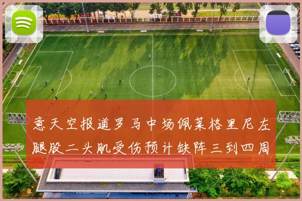 意天空报道罗马中场佩莱格里尼左腿股二头肌受伤预计缺阵三到四周